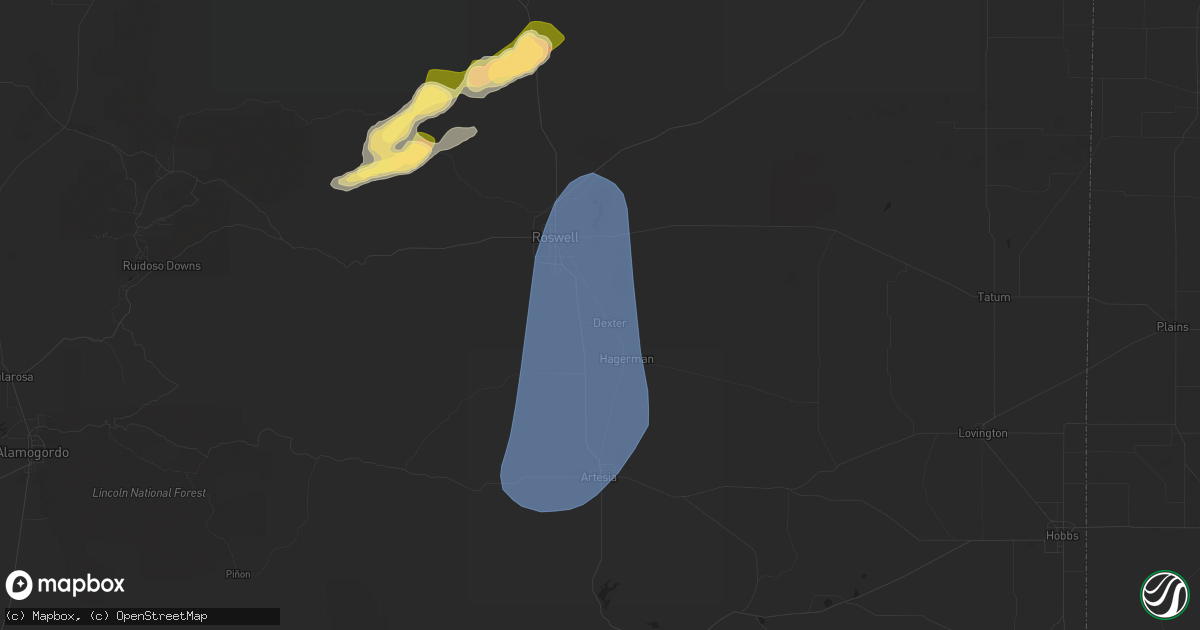 Hail map in Dexter, NM on September 30, 2023