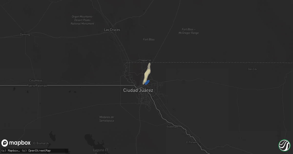 Hail map in Fort Bliss, TX on September 30, 2023
