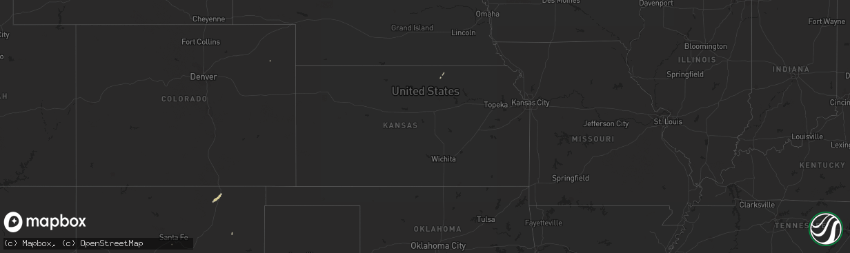 Hail map in Kansas on September 30, 2023
