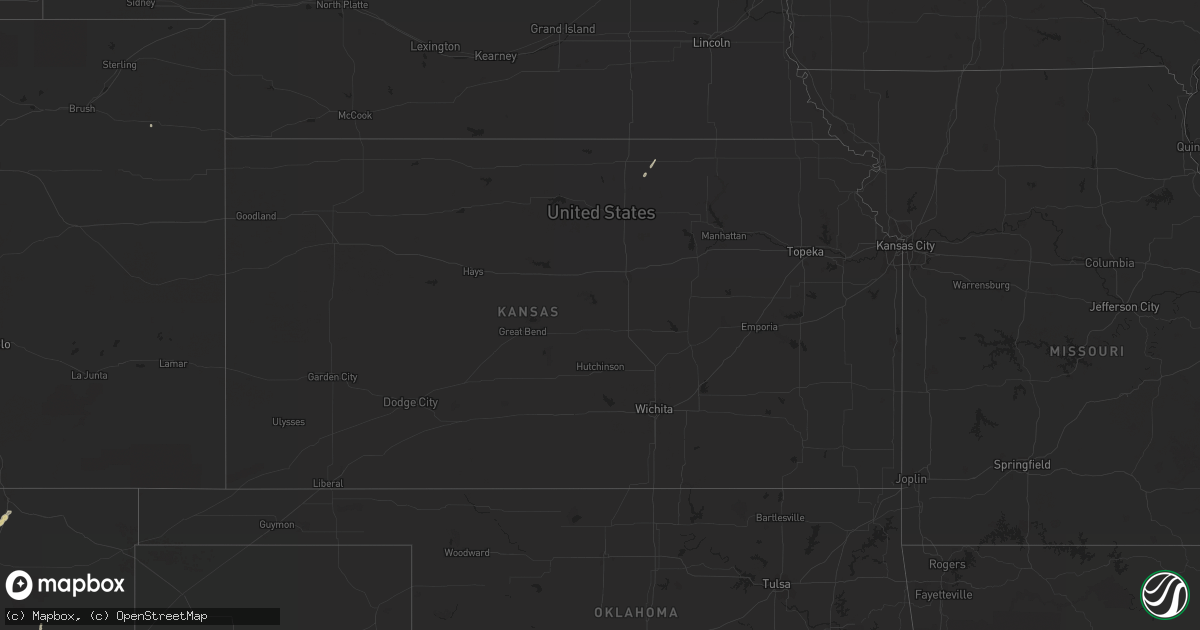 Hail map in Kansas on September 30, 2023