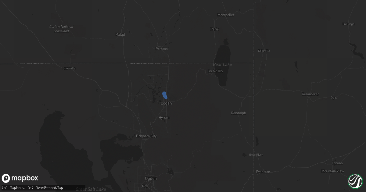 Hail map in Logan, UT on September 30, 2023