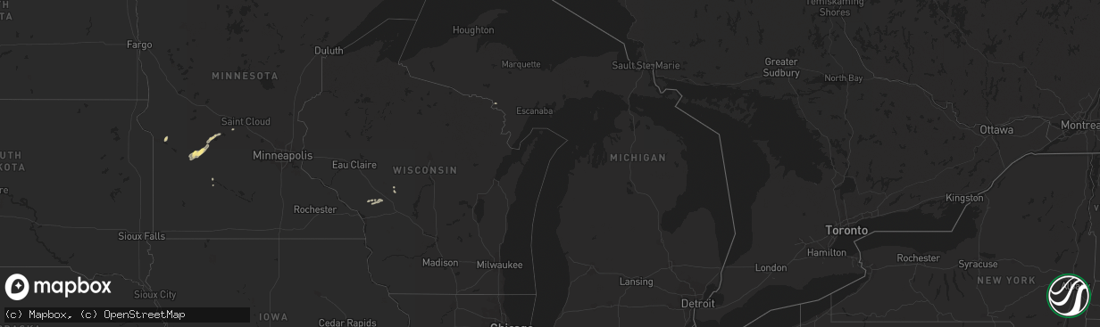 Hail map in Michigan on September 30, 2023