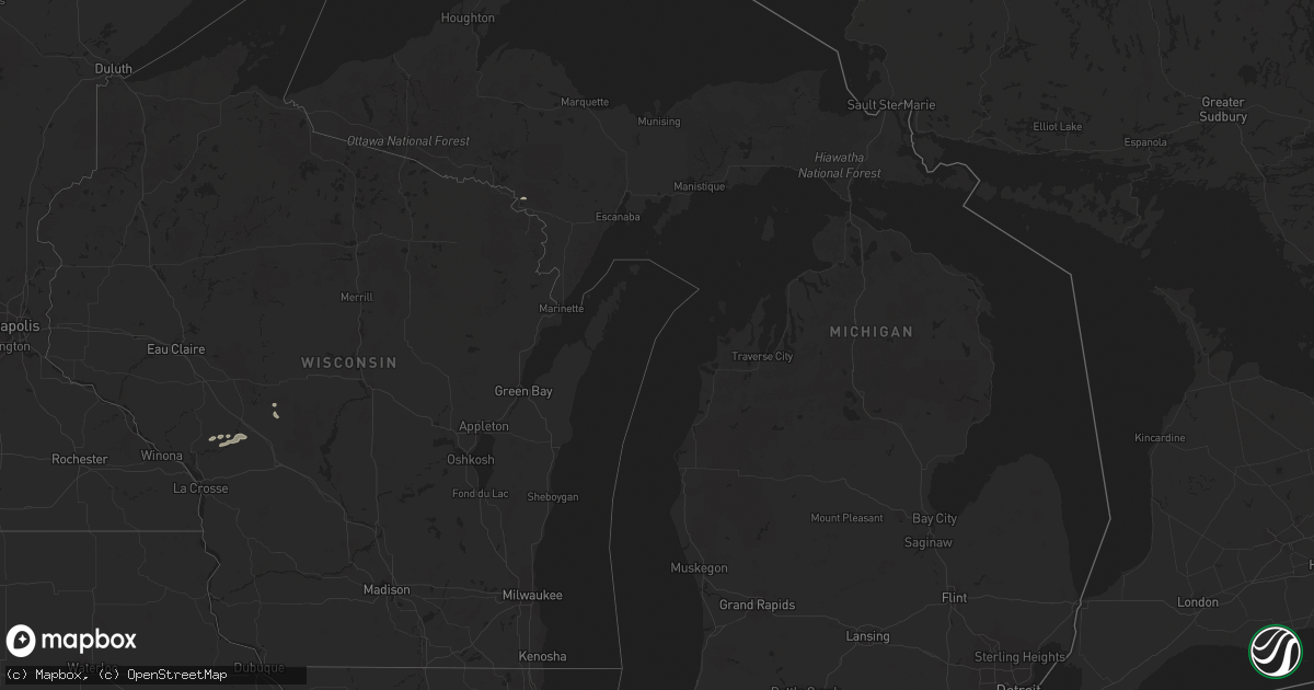 Hail map in Michigan on September 30, 2023