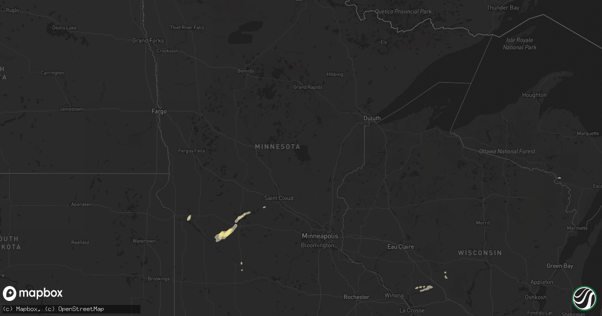 Hail map in Minnesota on September 30, 2023