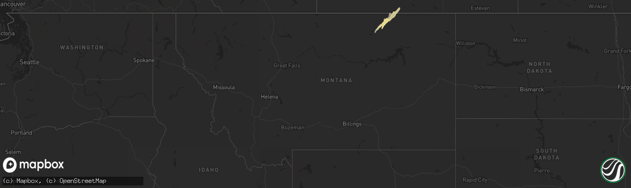 Hail map in Montana on September 30, 2023