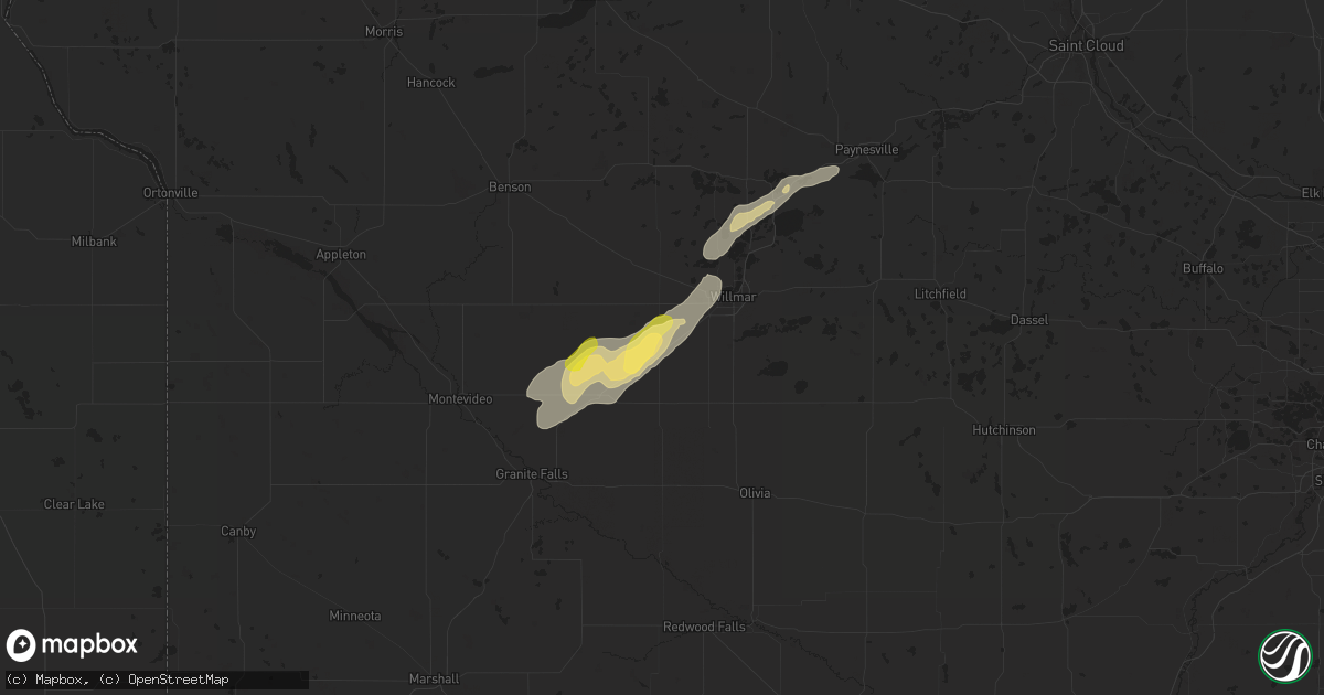 Hail map in Raymond, MN on September 30, 2023