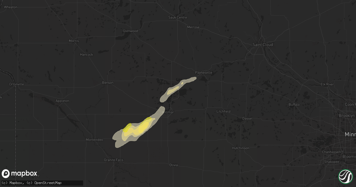Hail map in Spicer, MN on September 30, 2023