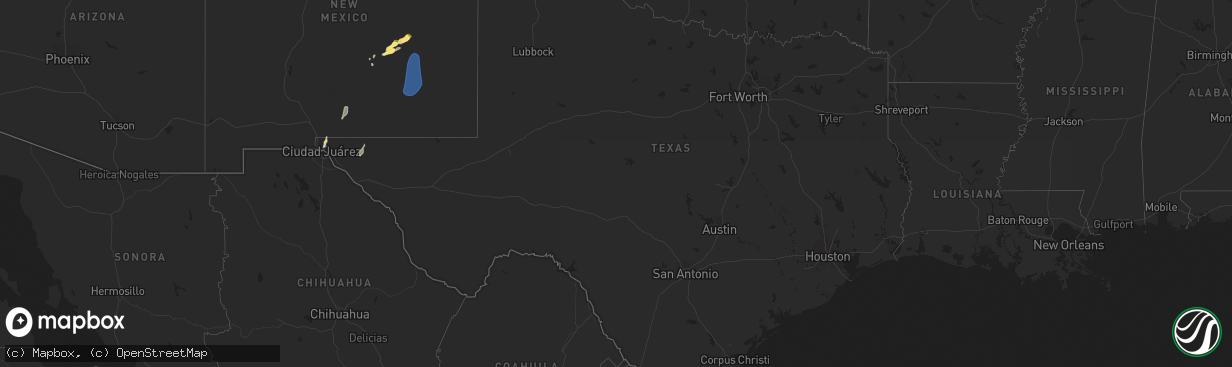 Hail map in Texas on September 30, 2023