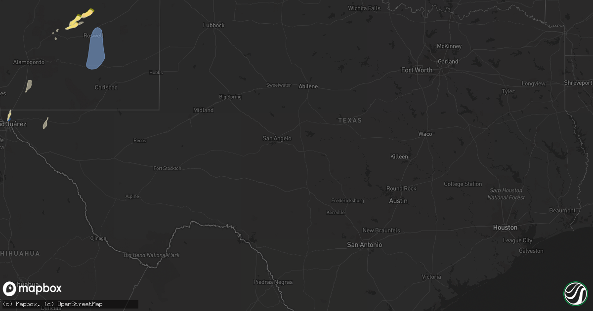 Hail map in Texas on September 30, 2023