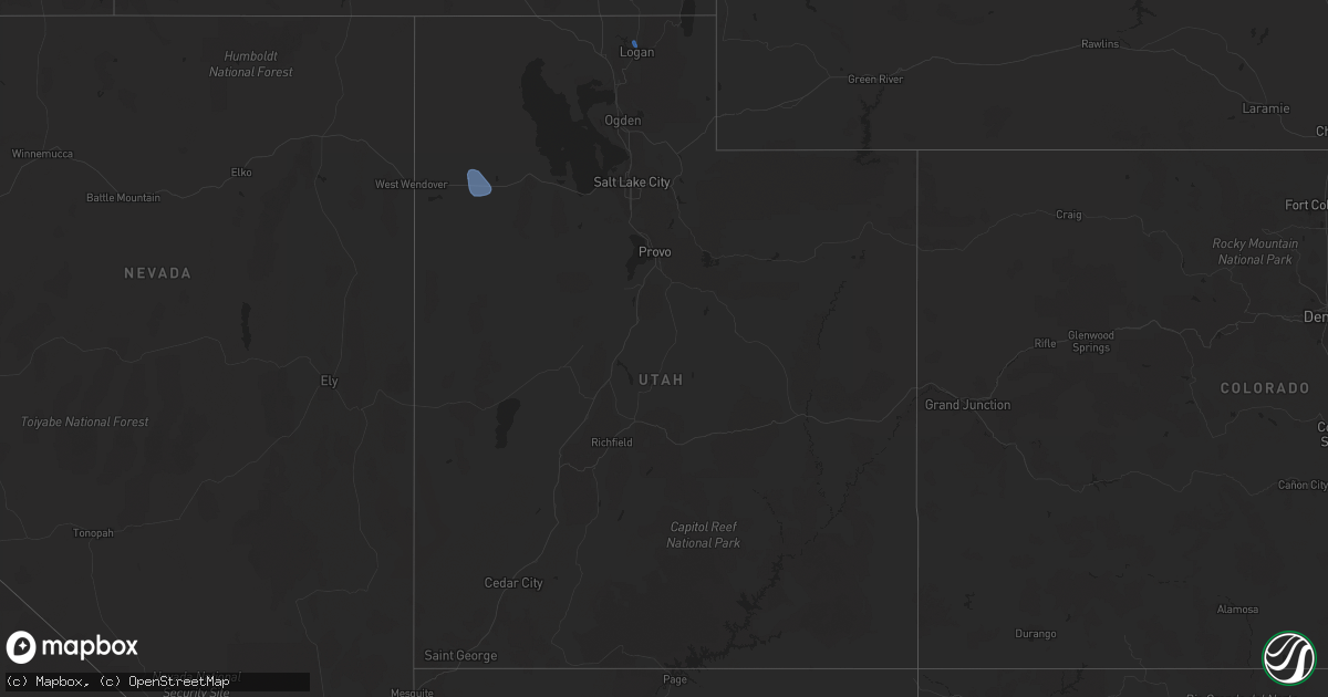 Hail map in Utah on September 30, 2023