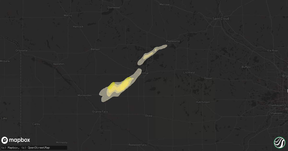 Hail map in Willmar, MN on September 30, 2023