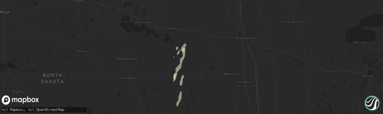 Hail map in Aneta, ND on September 30, 2025