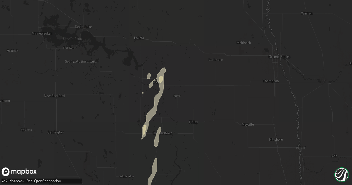 Hail map in Aneta, ND on September 30, 2025