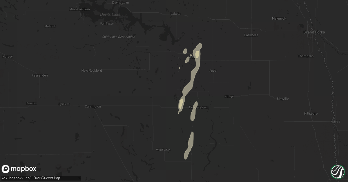 Hail map in Binford, ND on September 30, 2025