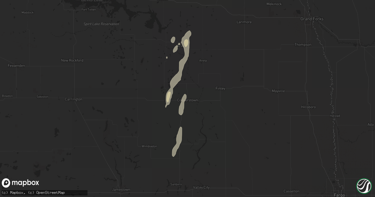 Hail map in Cooperstown, ND on September 30, 2025
