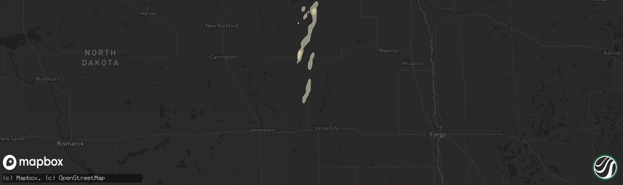 Hail map in Dazey, ND on September 30, 2025
