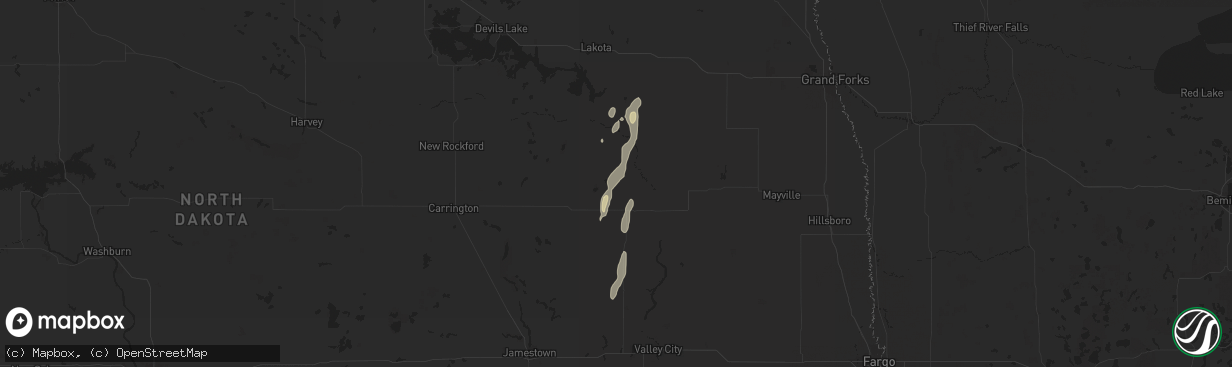 Hail map in Jessie, ND on September 30, 2025