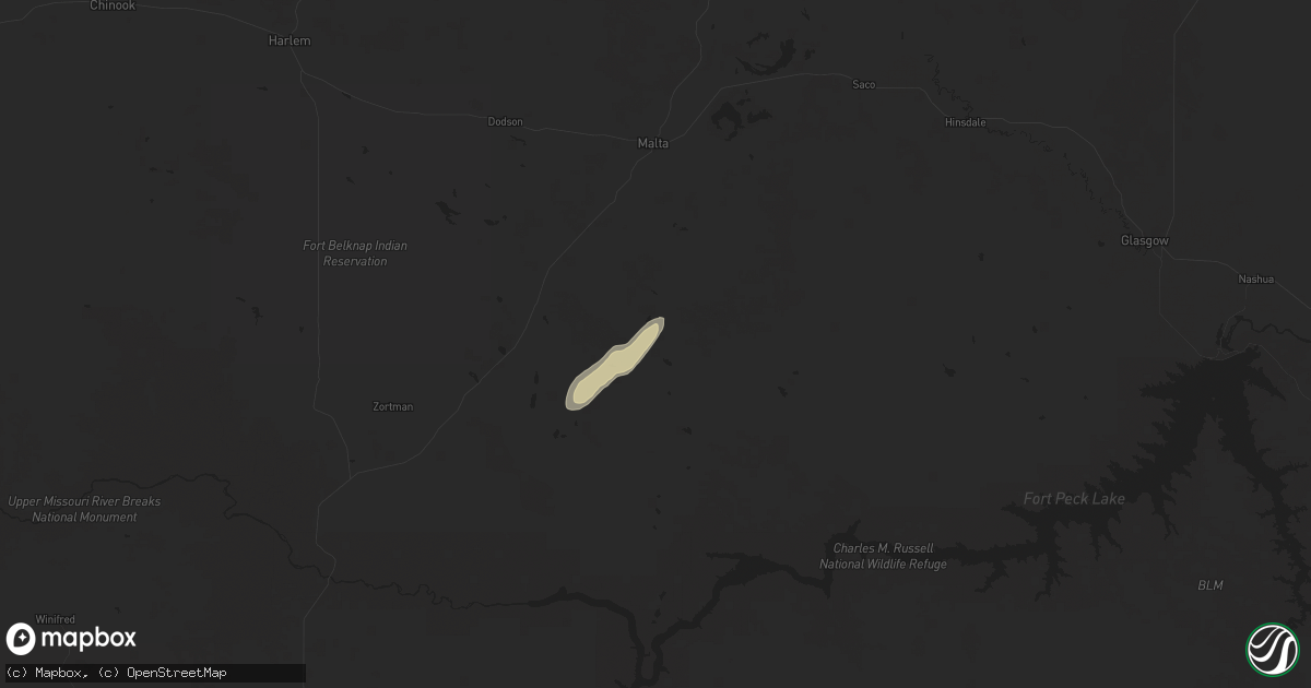 Hail map in Malta, MT on September 30, 2025