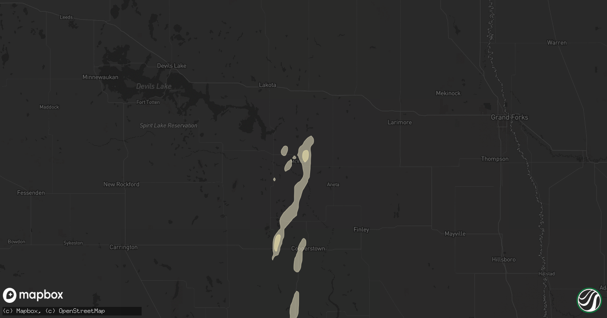 Hail map in Mcville, ND on September 30, 2025