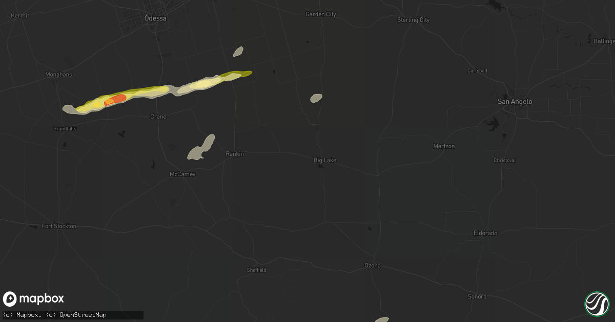 Hail map in Big Lake, TX on September 30, 2026