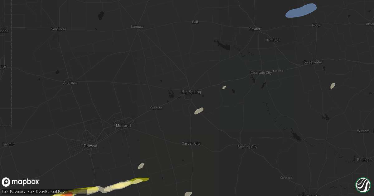 Hail map in Big Spring, TX on September 30, 2026