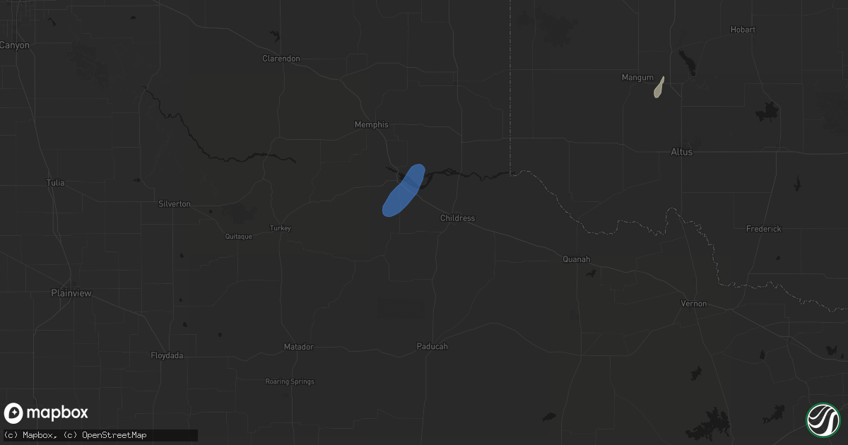 Hail map in Childress, TX on September 30, 2026