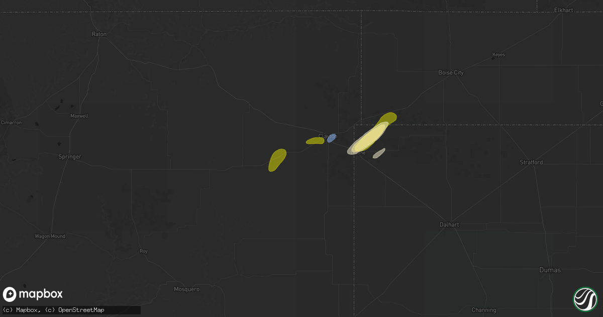 Hail map in Clayton, NM on September 30, 2026