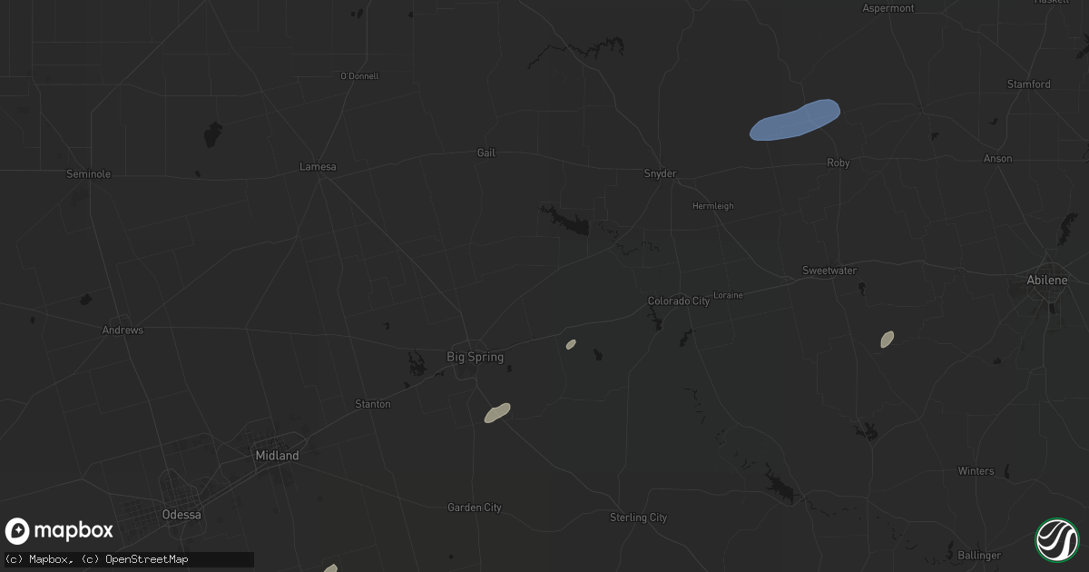 Hail map in Coahoma, TX on September 30, 2026