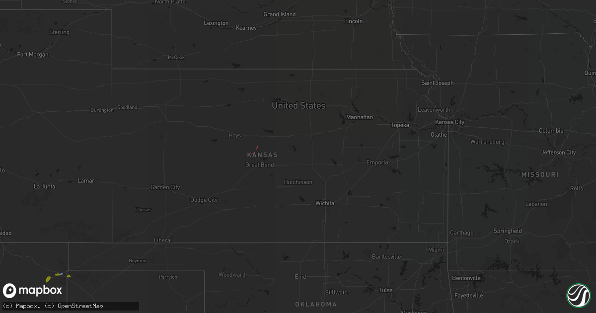 Hail map in Kansas on September 30, 2026