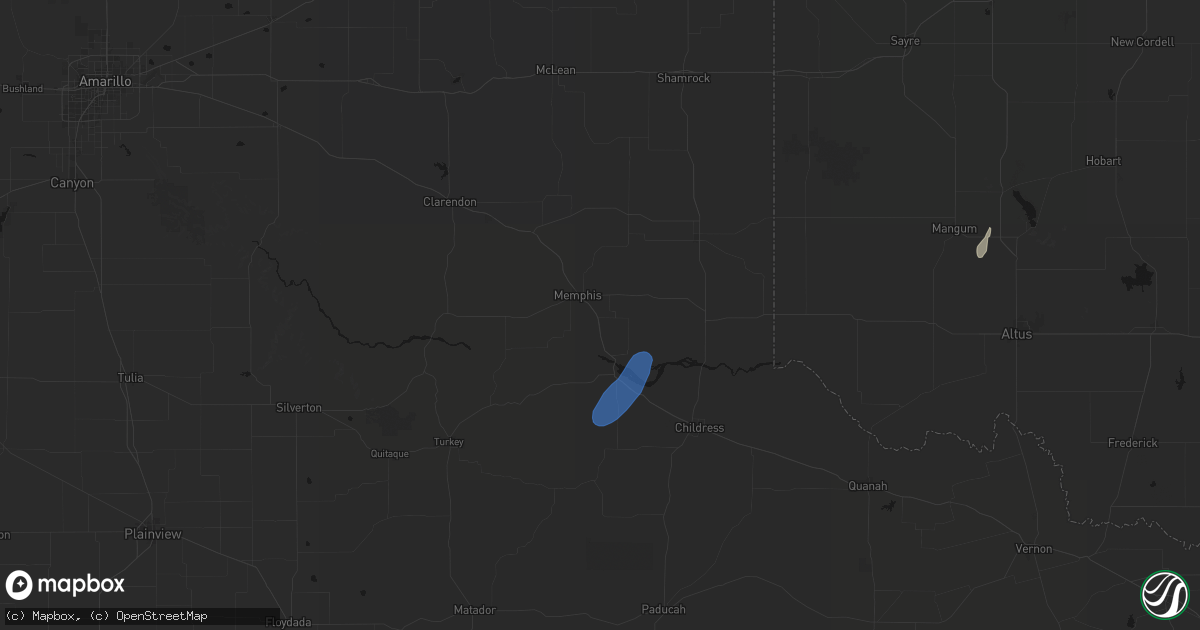 Hail map in Memphis, TX on September 30, 2026