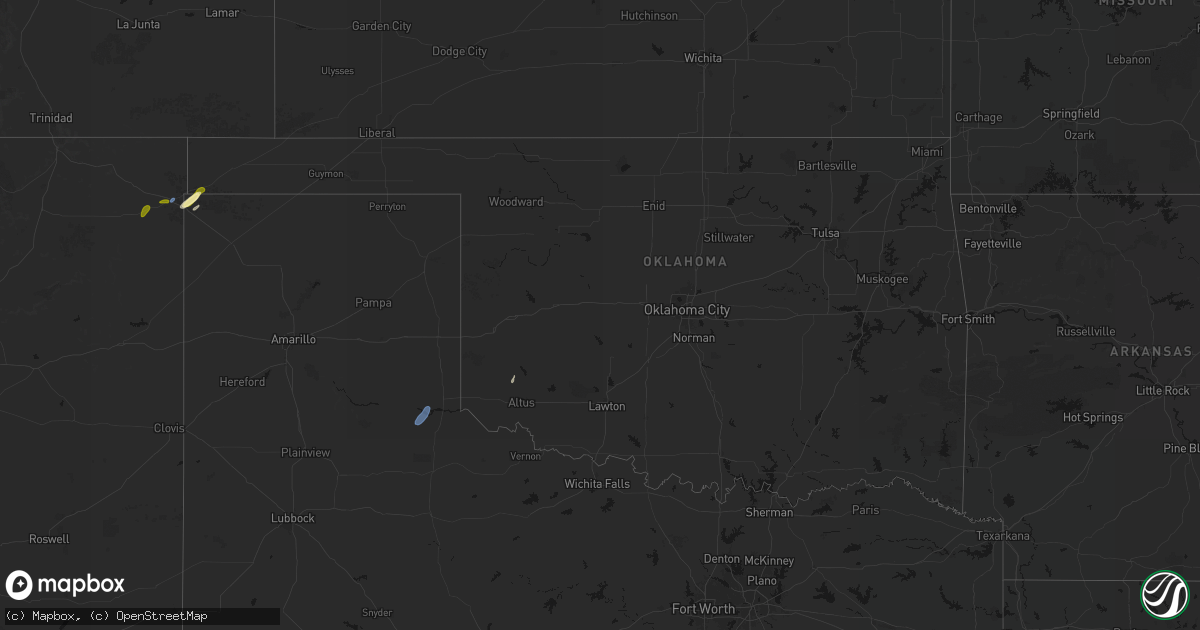 Hail map in Oklahoma on September 30, 2026