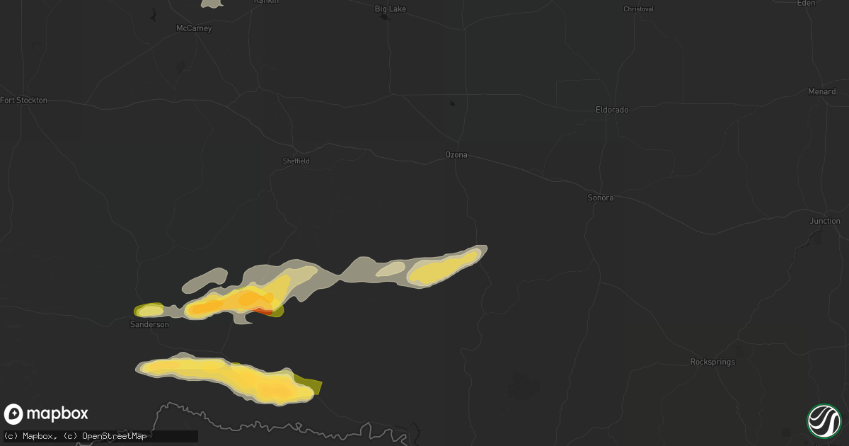 Hail map in Ozona, TX on September 30, 2026