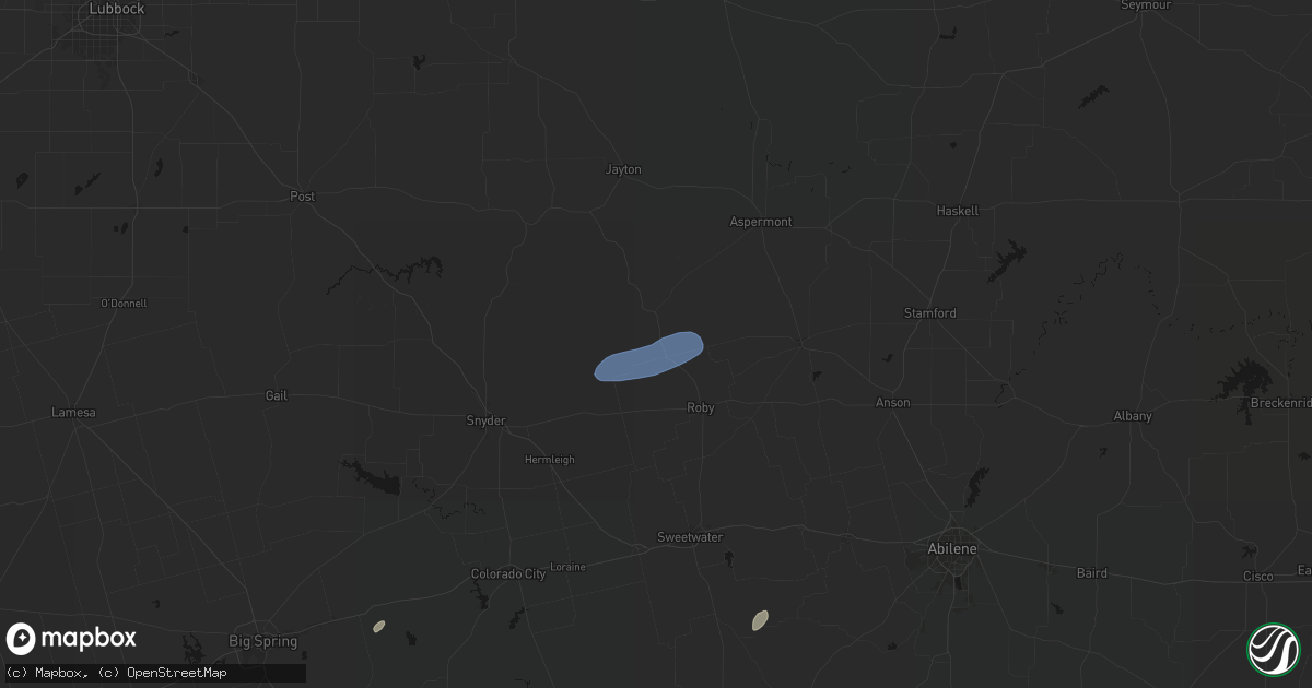 Hail map in Rotan, TX on September 30, 2026