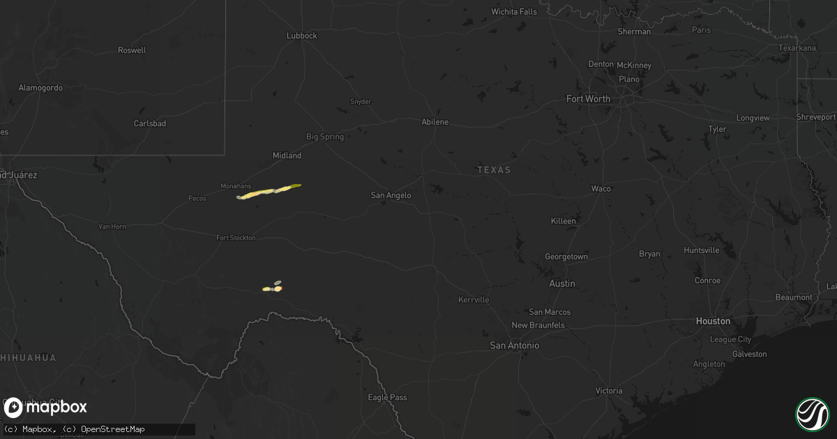 Hail map in Texas on September 30, 2026
