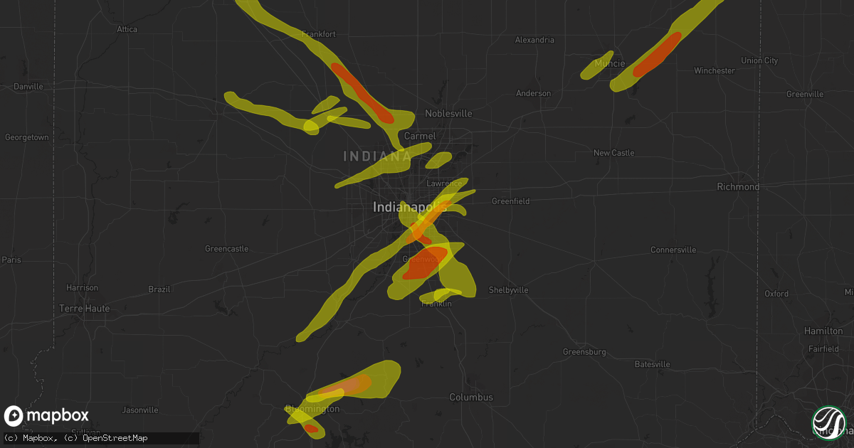 Hail map in Beech Grove, IN on October 1, 2009