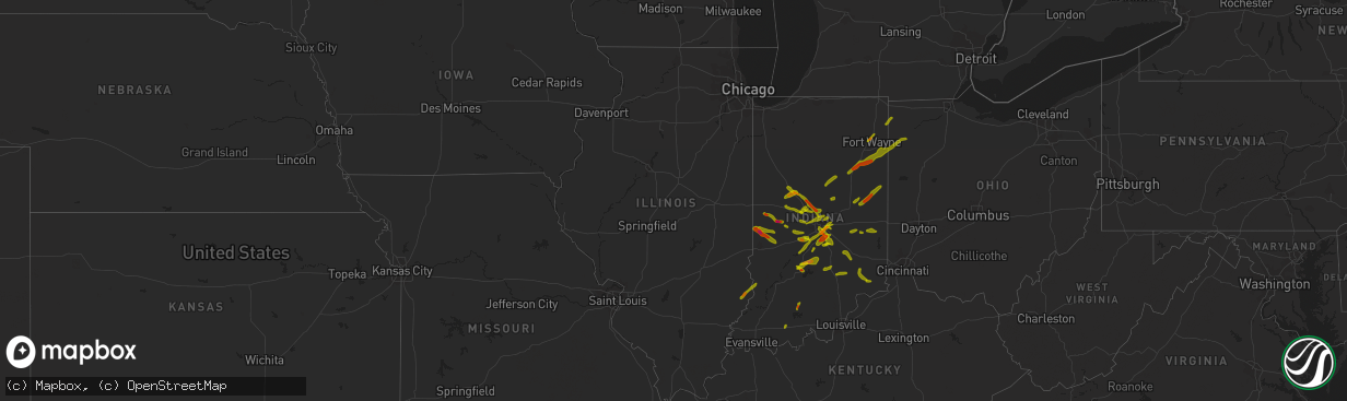 Hail map in Illinois on October 1, 2009
