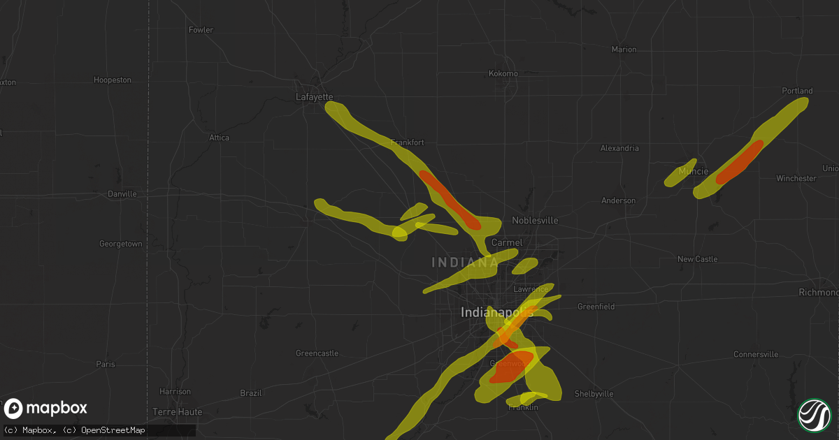 Hail map in Lebanon, IN on October 1, 2009