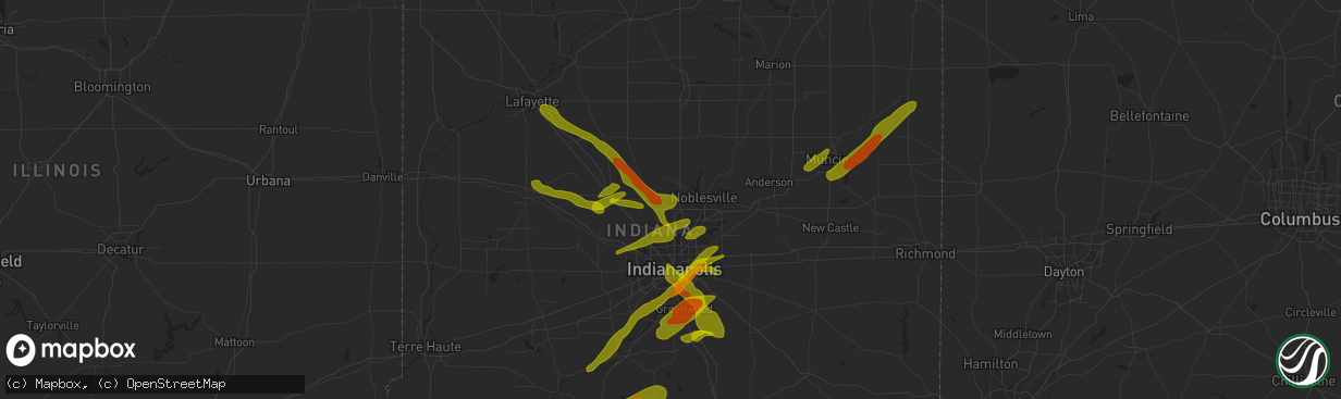 Hail map in Westfield, IN on October 1, 2009