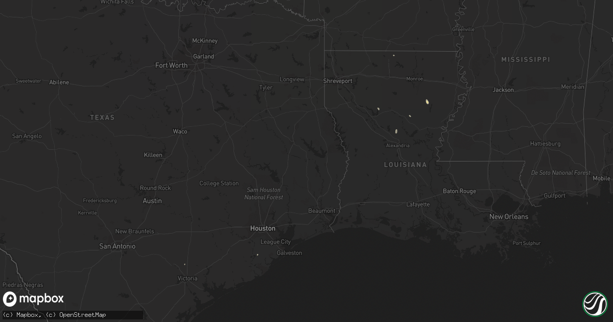 Hail map in Texas on October 1, 2013