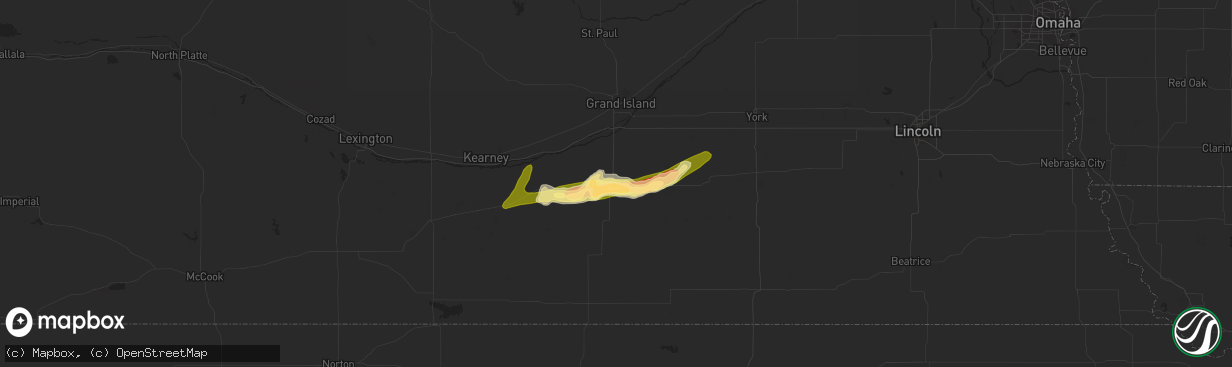 Hail map in Hastings, NE on October 1, 2014