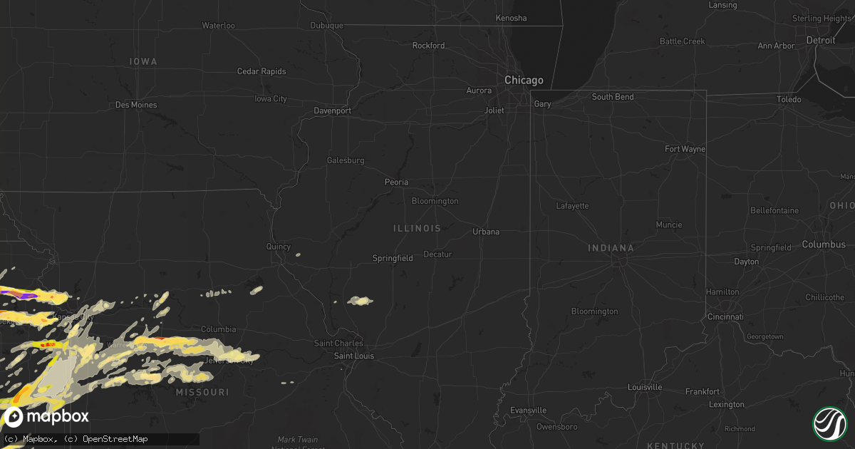 Hail map in Illinois on October 1, 2014