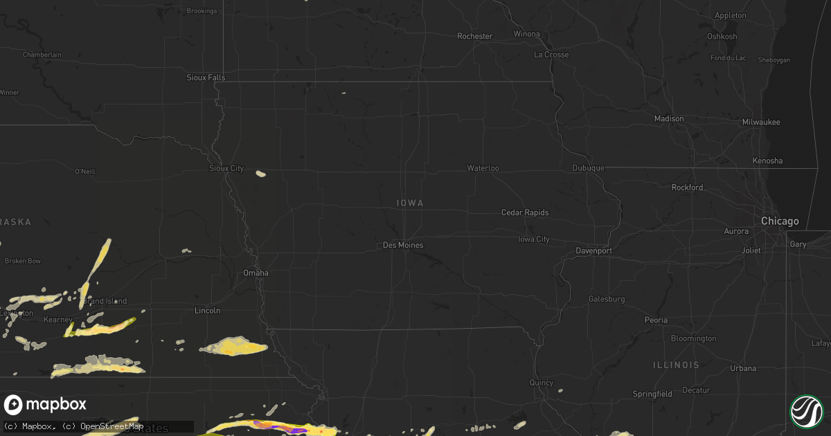 Hail map in Iowa on October 1, 2014
