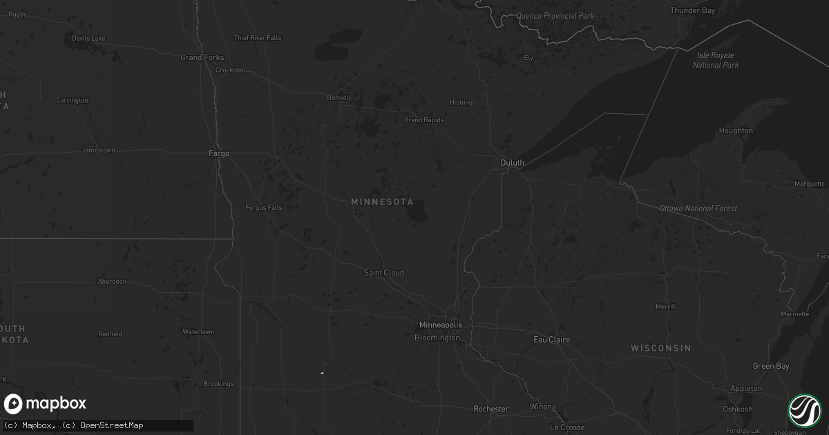 Hail map in Minnesota on October 1, 2014
