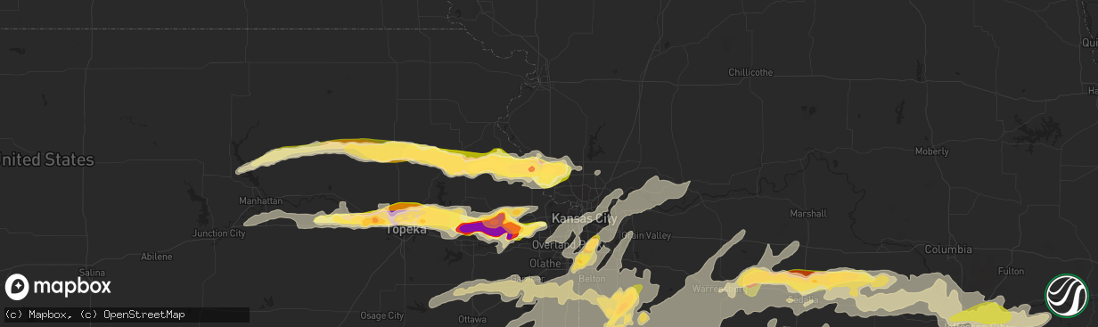 Hail map in Platte City, MO on October 1, 2014