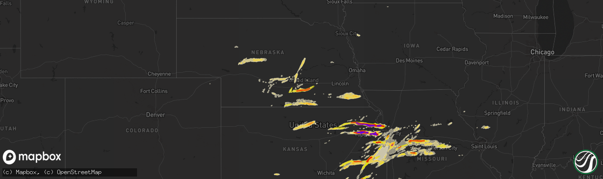 Hail map on October 1, 2014