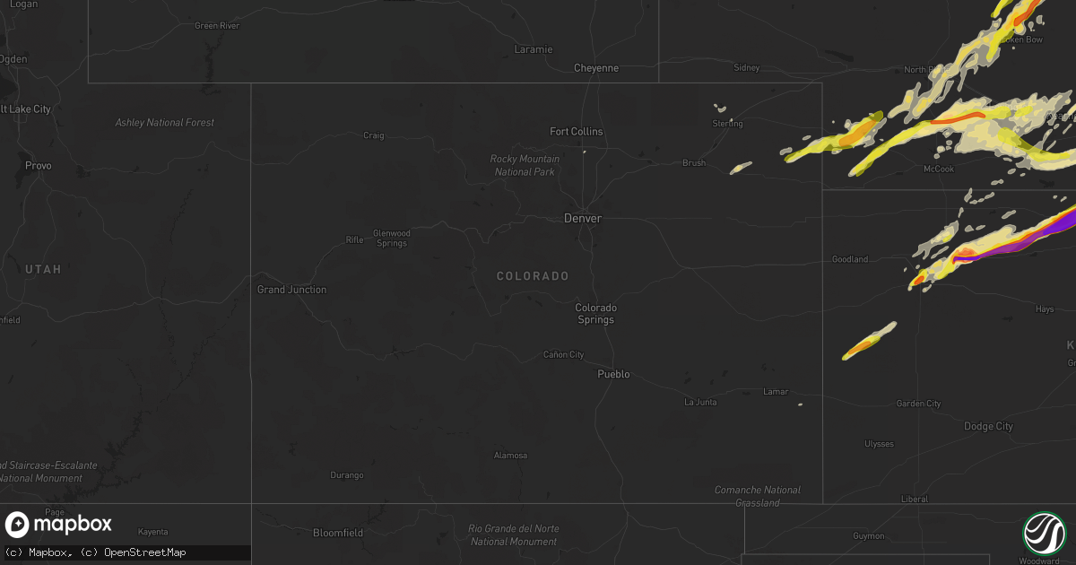 Hail map in Colorado on October 1, 2017