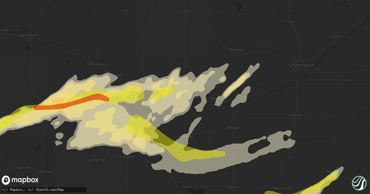 Hail map in Elm Creek, NE on October 1, 2017