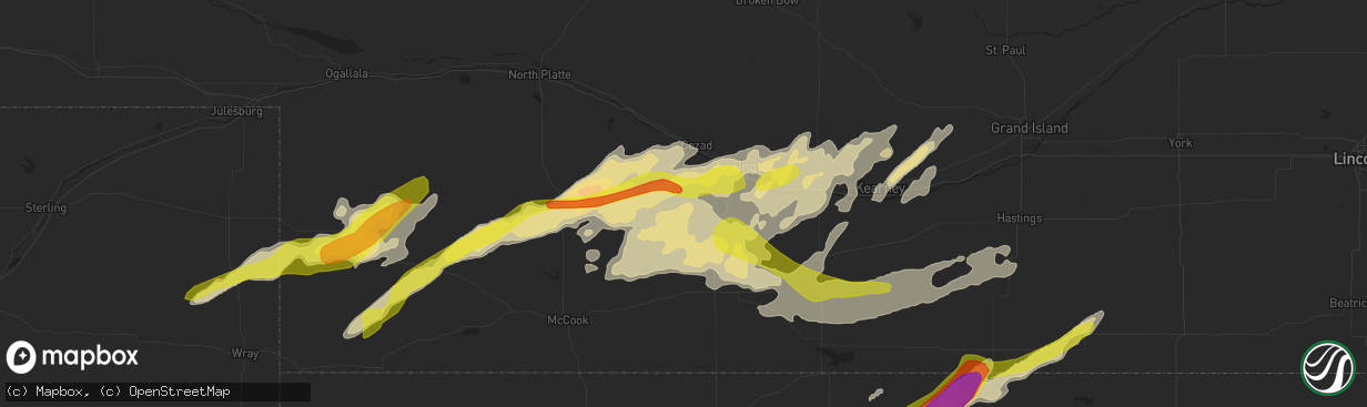 Hail map in Eustis, NE on October 1, 2017