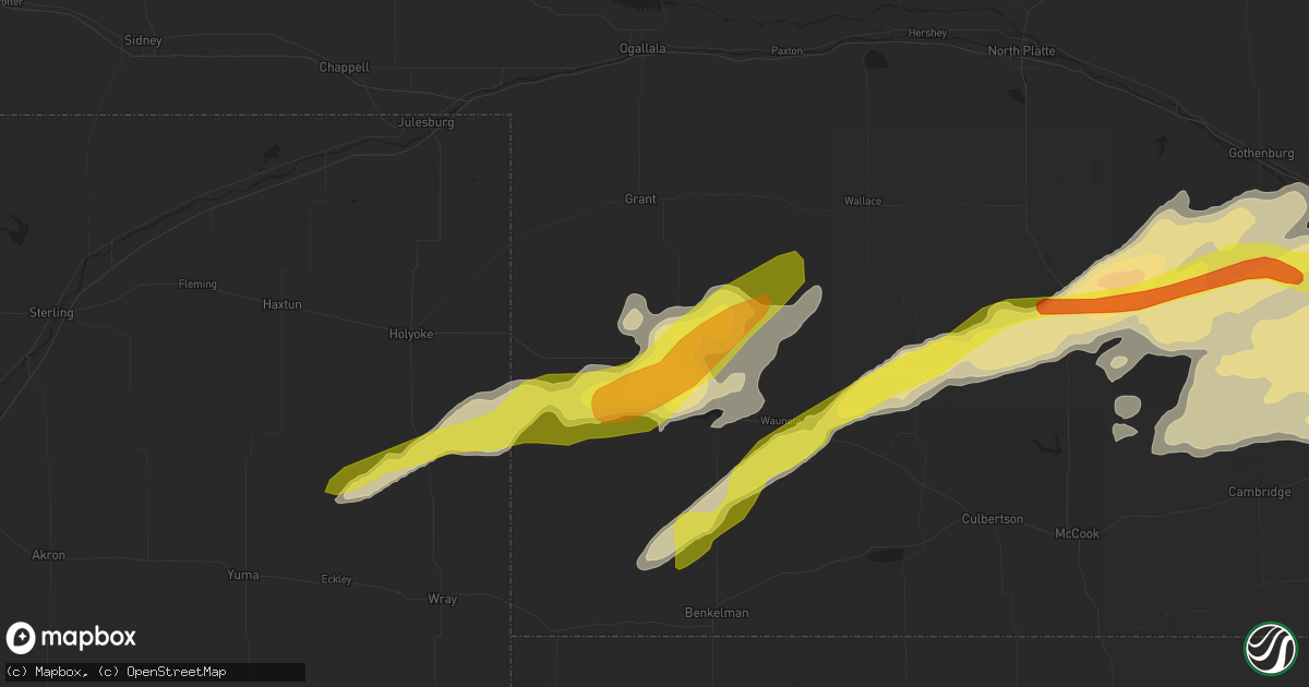 Hail map in Imperial, NE on October 1, 2017