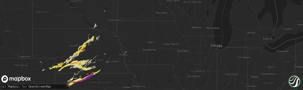 Hail map in Iowa on October 1, 2017